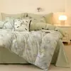 Juego de cuatro piezas de algodón puro cepillado con forro polar para otoño e invierno, versión AB, juego de tres piezas de doble cara, funda de edredón engrosada y cálida para invierno