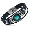 Explosiones Transfronterizas Joyería Nuevo Brazalete de Cuero de Vaca de 12 Constelaciones diy Multicapa Simple Brazalete para Pareja