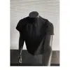 2026 Verano Nuevo Diseño Minimalista Estilo Americano Peso Pesado Deportivo Hombro Normal Versátil Corte Ajustado Manga Corta Camiseta Camiseta Elegante