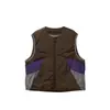 Colete de Penas de Inverno Black Fleet Jaqueta de Penas de Pato Branco Colete de Penas Patchwork Color-Block Retro Unissex