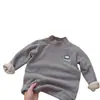 Sudadera de Felpa para Niños 26 Invierno Estilo Dibujos Animados Japoneses para Niños Cuello Semi-Alto Camisa Gruesa de Capa Base para Niños Pequeños y Niños Ropa Interior Cálida
