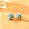 Pendientes de Tachuela de Arenisca Azul Amazonita Irregular Exquisitos de Alta Gama Dulces Pendientes Personalidad Simple Moda Accesorios para Pendientes