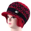 Chapéus de Inverno para Mulheres Idosas, Chapéus de Lã Tricotados com Veludo e Espessamento para Manter Aquecido e à Prova de Frio, Chapéus para Mães com Proteção de Orelha