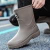 Botas de Lluvia de Moda para Hombre hasta Media Pantorrilla Estilo Alemán 2025 Ecológicas de PVC Botas de Goma para Viajar Entrega Protección Laboral Botas Impermeables para Hombre