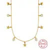 Prata Esterlina S925 Estrela Diamante Único Estilo Empilhado Corrente da Clavícula Estilo Coreano Design Fashion Sense INS Luxo Leve Colar de Alta Qualidade