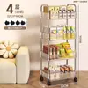 Carrito pequeño móvil de acrílico, estante de almacenamiento de bocadillos de varios niveles de pie, organizador de baño para artículos diversos