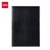 Deli Serie 7900 Cubierta de Cuero 80 Páginas Tapa Dura Cuaderno PU Bloc de Notas para Actas Diario Negro