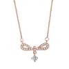 Internet celebridade Cingapura arco s925 colar de prata esterlina nicho bonito design simples borla clavícula cadeia feminina