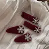 Colección Versátil de Pinzas para el Cabello Rojas Estilosas Inspiradas en la Atmósfera de Otoño e Invierno para Año Nuevo, Pinza Sencilla de Alta Gama para Flequillo y Pasador