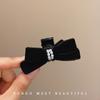 Horquilla vintage elegante de terciopelo con lazo y flequillo frontal pequeño, pinza para el pelo con pinza lateral para mujer