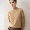 Suéter Gola Semifechada 100% Caxemira Pura Outono/Inverno Primeira Linha Prêt-à-porter Casual Tricô Solto Camada Base