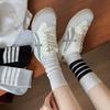 Calcetines Finos de Cuatro Rayas Estilo Tb 2026 para Mujer, Nuevos Calcetines Deportivos de Rayas Blancas y Negras de Moda para Mujer, Calcetines Caídos a Media Pantorrilla para Primavera y Verano