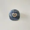 Gorra de Bebé Coreana Qiunan Primavera y Otoño Letra Bordada Gorra de Béisbol de Mezclilla Gorra con Visera Solar para Bebé