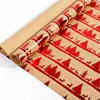Papel de Regalo Navideño Transfronterizo de 3 m de Tamaño Grande Rojo Dorado Amarillo Retro Piel de Vaca Bronceado Raya Oblicua Cumpleaños en stock