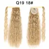Al por mayor transfronterizo Europa pegatina mágica permanente de maíz peluca de cola de caballo cabello largo rizado esponjoso para mujer extensiones de cabello de onda de agua cola de caballo
