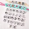 Estampado de leopardo acrílico, cuadros bicolores, forma de estrella, cuentas con letras de agujero grande - Suministros para manualidades DIY para hacer dijes para bolsas y decoraciones
