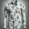 Camisa de Manga Larga con Estampado Floral Completo Retro para Hombre de Primavera y Otoño Transfronteriza Camisa Floral de Corte Ajustado para Hombre Tallas Grandes En Stock Venta al por Mayor
