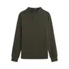 Sudadera casual de punto grueso para hombre, camiseta de manga larga con media cremallera, top para exteriores, adelgazante, camiseta de otoño e invierno