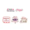 Broche de texto com tema rosa transfronteiriço emblema de metal com citação em inglês acessório para roupas exóticas mochila pino