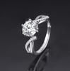 Anillo femenino s925 anillo transfronterizo trémolo apertura ajustable fábrica directa 1 quilate diamante de simulación regalo
