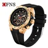 Reloj para Estudiantes Nuevo Ofns Resistente al Agua Luminoso Tres Ojos Seis Manecillas Reloj Casual Multifuncional de Negocios para Hombre Reloj de Cuarzo