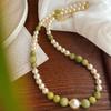 Refrescante Retro Verano Shijia Zhengyuan Collar Jade Verde del Sur Cadena Clavícula para Mujer