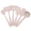 Uso Diário na Cozinha Utensílios de Cozinha de Silicone Tudo-em-Um Conjunto de 6 Peças, Espátula de Cozinha Resistente a Altas Temperaturas, Espátula de Transferência, Concha Grande de Cozinha