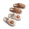Pantuflas de Algodón para Parejas, Suela Gruesa Antideslizante Cálida Diseño de Oso de Dibujos Animados, Pantuflas Peludas para Hogar al por Mayor