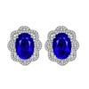 Transmisión en Vivo de Douyin Diamante Completo Zircón Flor Diamante de Color Colgante Collar Anillo Aretes Juego de Joyería Lujo Huevo de Paloma Grande