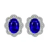 Kaiwei Douyin Conjunto de Joyería de Collar con Colgante de Flor de Diamante Completo Zircón Diamante de Color Anillo Pendientes Huevo de Paloma Grande de Lujo