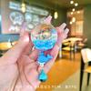 Botella de arena movediza creativa DIY Campana de viento aceite luminoso flotante llavero bolsa Colgante de coche pequeño regalo fabricante