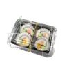 Venta al por mayor de cajas de plástico rectangulares y transparentes para sushi, cajas desechables con cierres, adecuadas para tartas de huevo, pasteles y otros productos horneados, para empaque y para llevar.