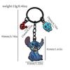 El Más Vendido de Amazon Llavero de Aleación Lindo de Dibujos Animados Anime Stitch Colgante Simple de Metal Al Por Mayor