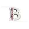 Accesorios para Joyería DIY de Letras Rosas de Perforación Media de 8 mm con Accesorios de Soporte, 26 Perlas con Letras del Alfabeto Inglés