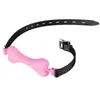 Qianbaiqu Sm Bola Oral Tapón Bucal Sexy con Agujeros Grande, Mediano y Pequeño Tapón Bucal de Silicona Completa y Grilletes Juguete Sexual para Adultos