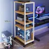 Soporte de Gabinete de Escritorio, Base Móvil para Sala de Juegos, Estante de Almacenamiento y Organización de Múltiples Niveles, Carrito Pequeño de Pie
