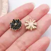 20 Estilos de Flor de Cerezo Negra con Goteo de Aceite Rosa Accesorios para Joyería DIY Aleación Collar Pulsera Colgante Llavero Transfronterizo
