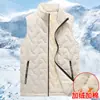 Colete de outono e inverno masculino e feminino moda casual ultrassônico forrado de fleece espessado gola alta colete sem mangas moderno fábrica