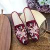 Pantuflas, Zapatos Planos, Zapatos de Algodón, Zapatos de Punta Fina, Zuecos, Zapatos Planos de Moda Estilo Étnico para Mujer, Zapatos de Tela Bordados