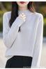 Suéter Cardigan Liso Pronto para Vestir com Gola Redonda e Lantejoulas para Mulheres Outono e Inverno Novo Suéter Base Solto Quente de Lã para Mulheres