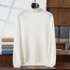 Nuevo suéter de cachemira para hombre de otoño e invierno con cuello alto, estilo jersey, corte holgado, talla grande, camiseta interior de cachemira para hombre
