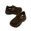 Sapatos Birkenstock de Couro Integral com Solado Grosso para Mulheres, Novo Estilo Primavera 2026, Cabedal Total em Couro Genuíno Casual Retro Mule Sapatos Femininos