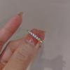 Anillo de Luz estilo Coreano Nicho de Lujo Exquisito Anillo de Dedo de Amor ins Anillo Abierto Apilado para Mujer Set de Anillos Combinación de Anillos