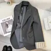 Nuevo Blazer Casual Versátil Retro para Mujer Primavera 2026 con Mangas Rayadas, Parte Superior de Traje Elegante de Alta Gama