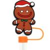 Amazon Hot Christmas Straw Cap Personalizado Soft Glue 10mm Straw Sleeve Party Straw Decorative Cap Capa de poeira