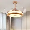 Luz de Techo con Ventilador LED Invisible para Dormitorio, Sala de Estar, Comedor, Ventilador de Techo Doméstico Moderno Minimalista de 48 pulgadas, Velocidad Variable, Alto Flujo de Aire