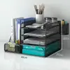 Estante para documentos, caja de archivo, organizador de escritorio de oficina, carpeta de archivos, soporte para libros, artículos de oficina, caja de almacenamiento de documentos