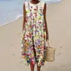 Nuevo vestido largo casual sin mangas con estampado de primavera y verano, estilo holgado y fresco