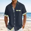Camisa de manga corta para hombre transfronteriza, talla europea, talla grande, estilo hawaiano, corte holgado, adecuada para vacaciones, disponible en Amazon