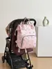 Bolsa de Mamá Grande con Estampado de Conejos y Flores Tela Oxford Impermeable Doble Hombro Bolsa para Madre y Bebé Se Puede Colgar en el Cochecito Compartimento Aislado para Biberones